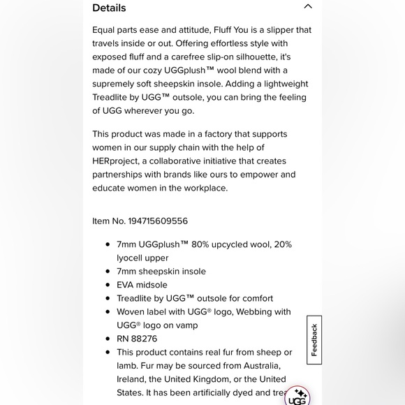 Ugg Fluff You Slipper 1117473 Purple Sky Sheepskin Insole size 8 - Picture 2 of 5